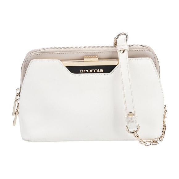 CROMIA Leather Chain Shoulder Bag white color - Picture 3 of 17